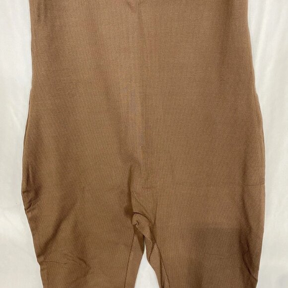 Bumpsuit Women’s Sculpting Rib Soft Maternity Unitard Jumpsuit – Brown – Size L - Picture 9 of 12